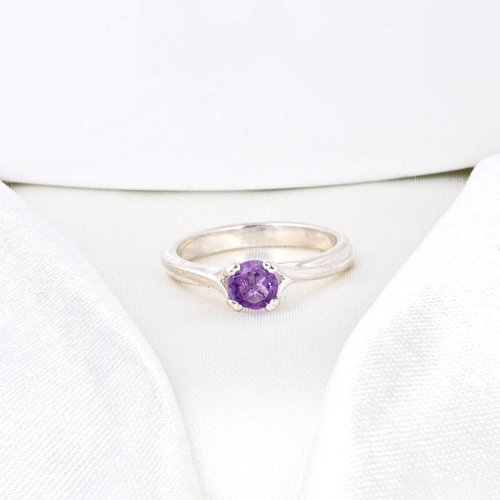 Minimalist Amethyst Gems Stacking Ring