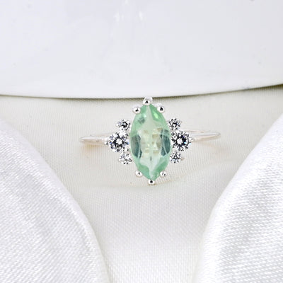 Mint Green Tourmaline Statement Ring Gift for Her