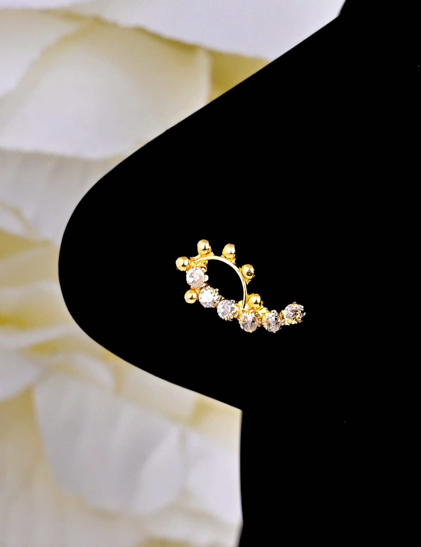 1mm CZ Diamond Golden Coating Women's Nose Jewelry