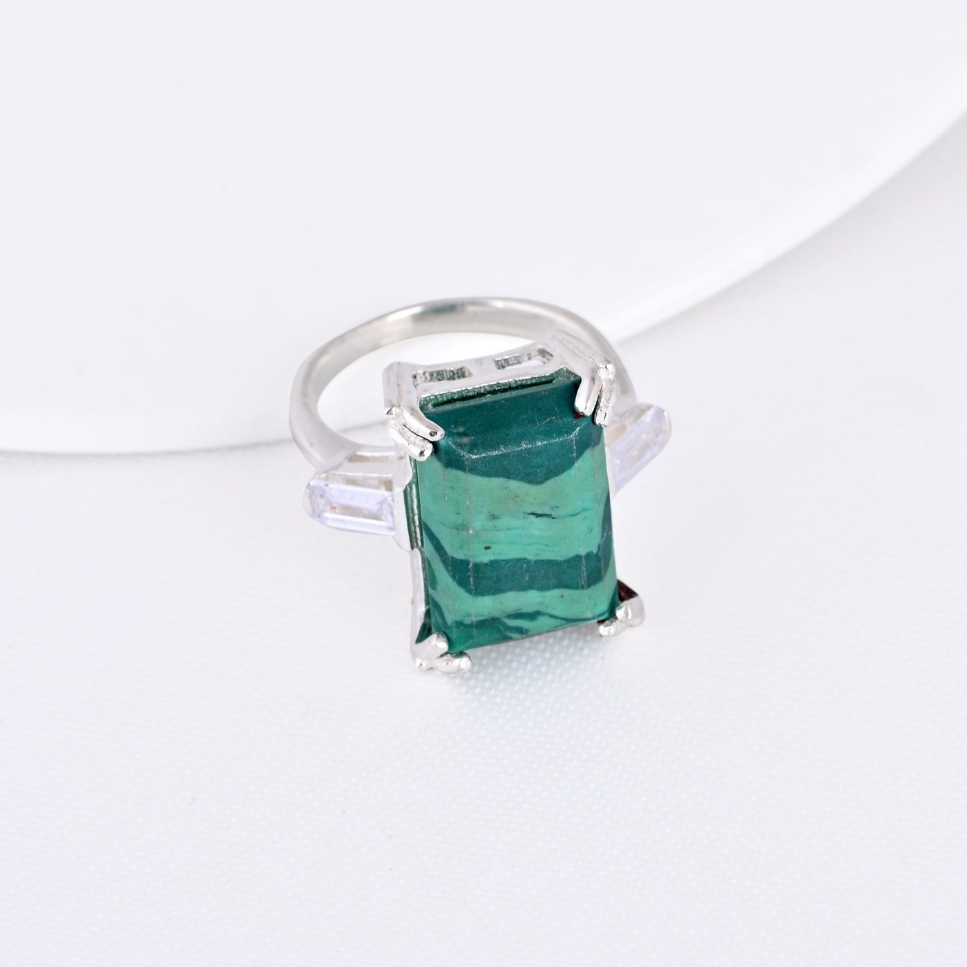 Green Malachite Ring Gift Jewelry for Women