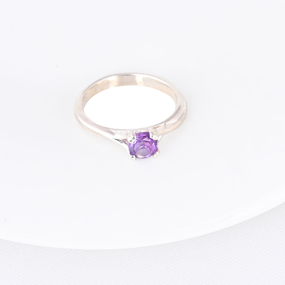 Minimalist Amethyst Gems Stacking Ring