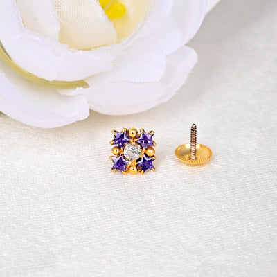 22k Gold Plated Twisted Screw Flower Nose Stud