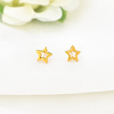 Minimalist Star Shaped Stud Earrings Gold Celestial Earrings