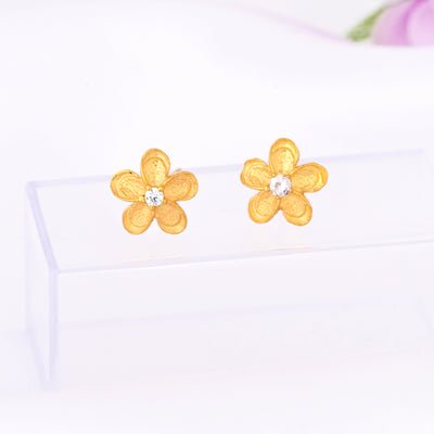 Tiny Diamond Stud Earrings Minimalist Floral Earrings