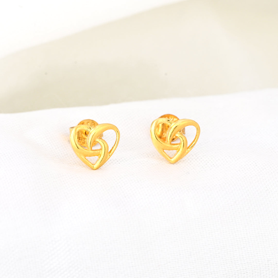 Classic Halo Heart Stud Earrings