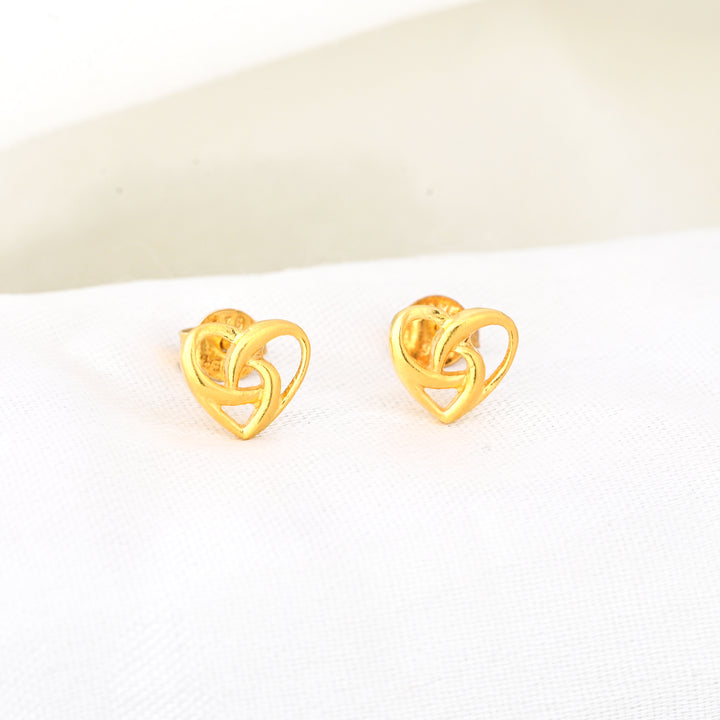 Classic Halo Heart Stud Earrings