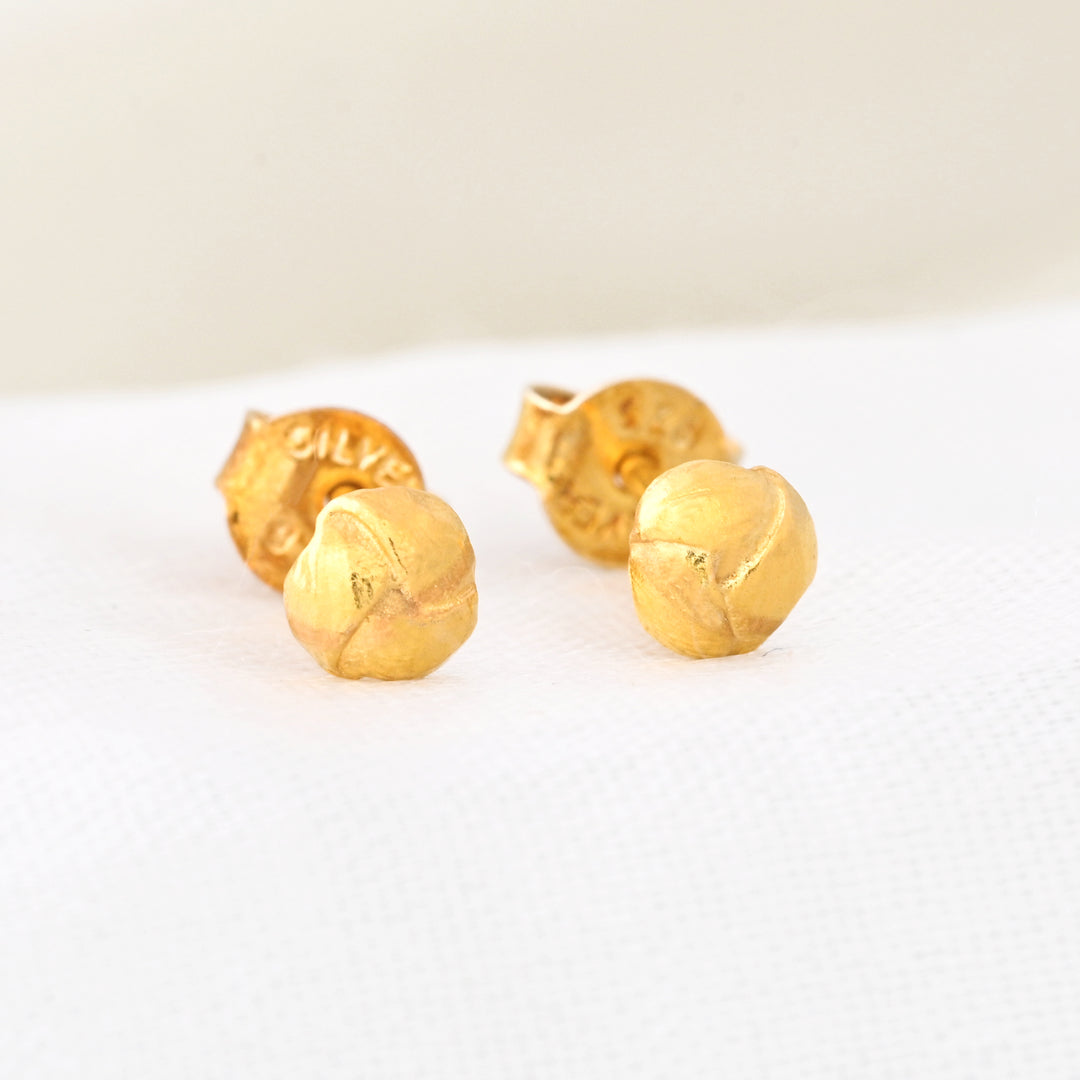 Minimalist Gold Knot Stud Earrings - Gold and Silver