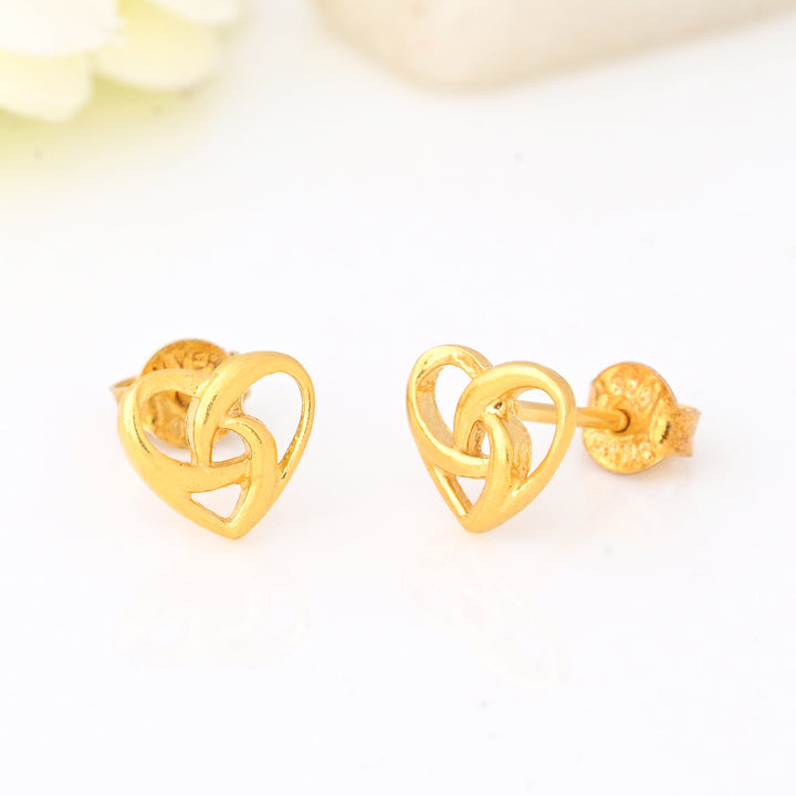 Classic Halo Heart Stud Earrings