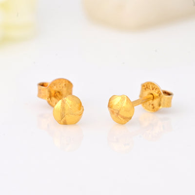 Minimalist Gold Knot Stud Earrings - Gold and Silver