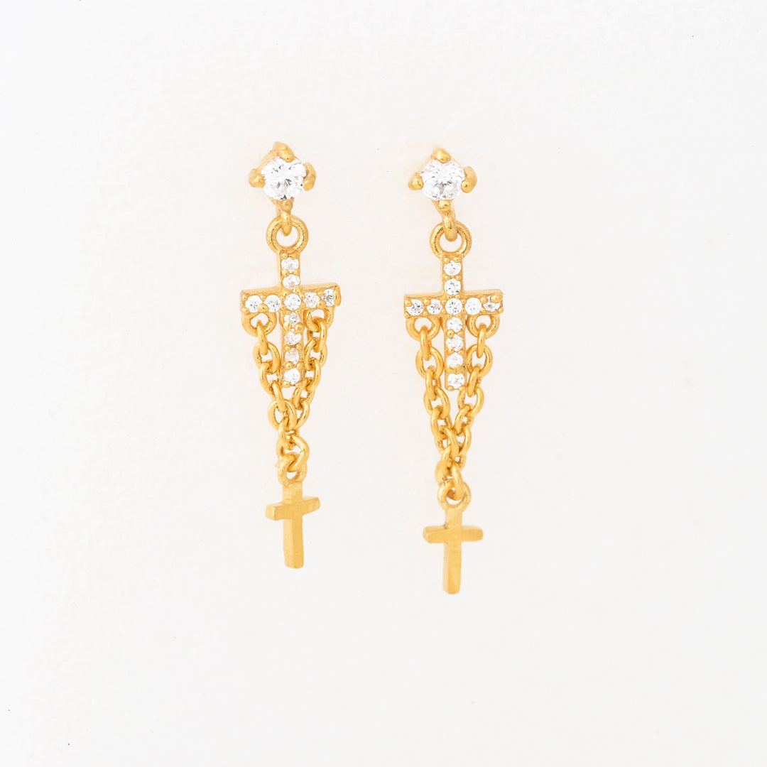 Classic Dangle Earrings in Sterling Silver with Gold Plating