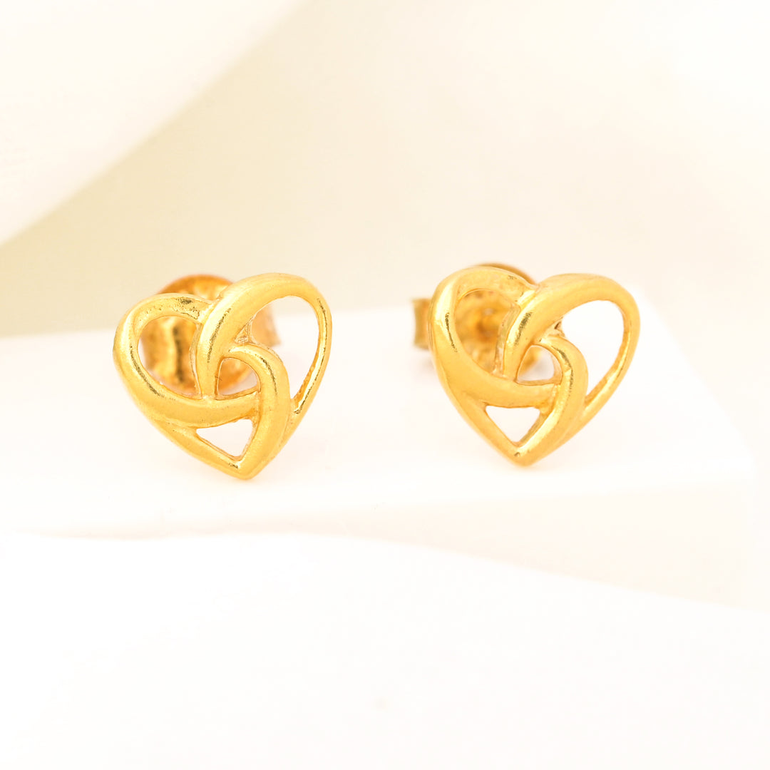 Classic Halo Heart Stud Earrings