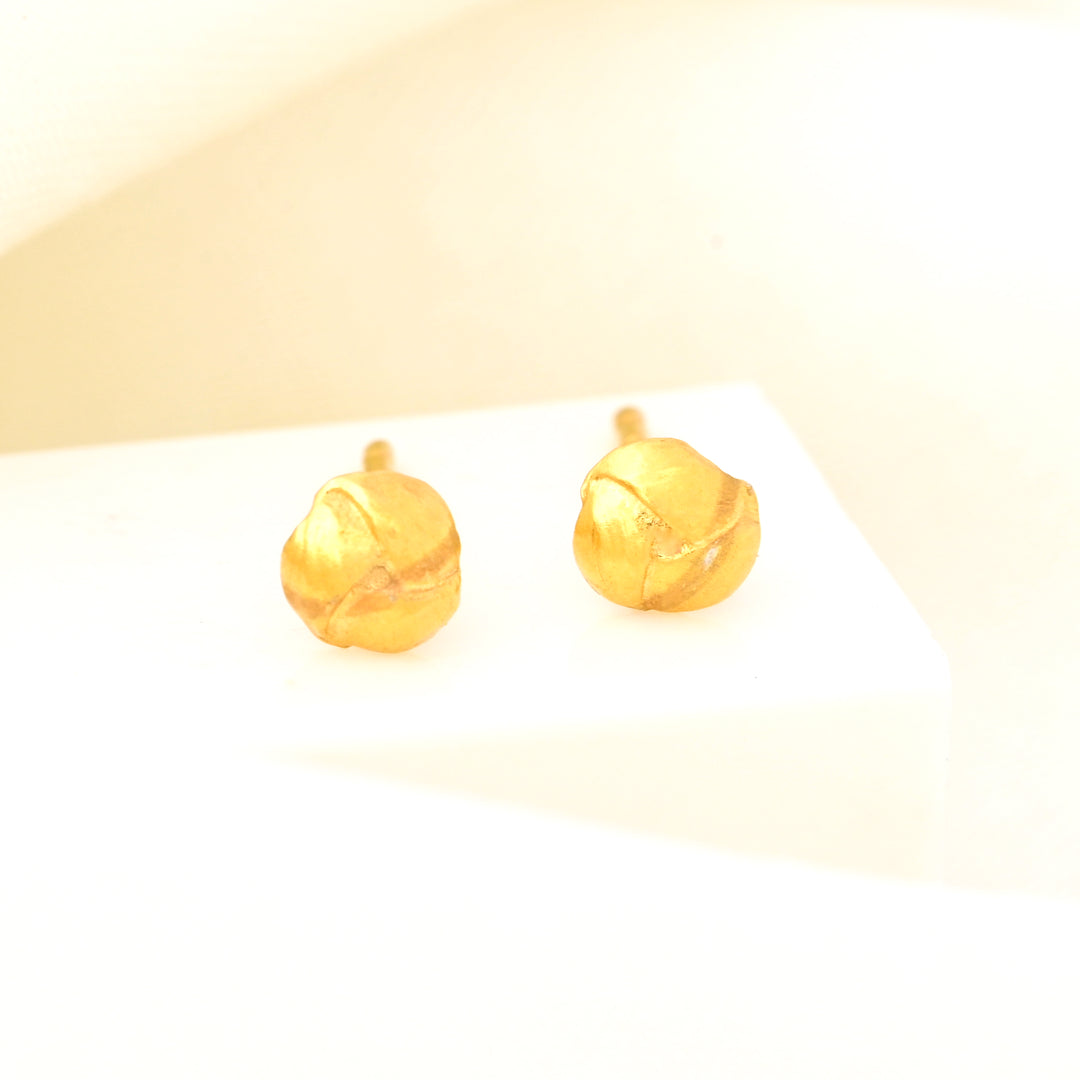 Minimalist Gold Knot Stud Earrings - Gold and Silver