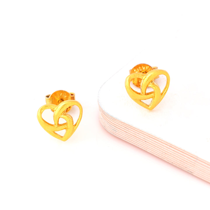 Classic Halo Heart Stud Earrings