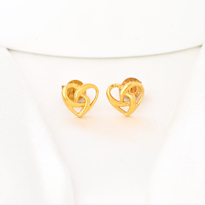 Classic Halo Heart Stud Earrings