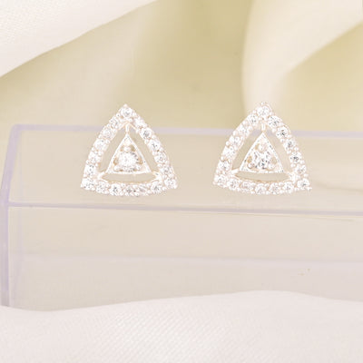 Sparkly Diamond Stud Earrings Lightweight Geometric Earrings