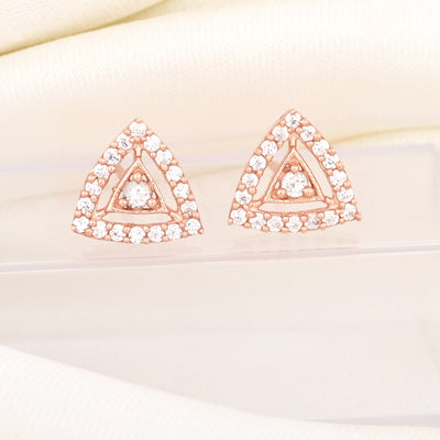 Sparkly Diamond Stud Earrings Lightweight Geometric Earrings