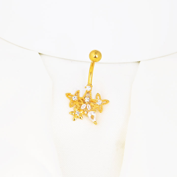 Cubic Zirconia Star Belly Button Ring