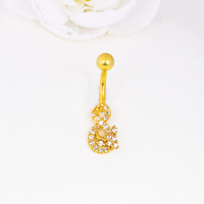 14k Gold Plated Belly Button Ring Navel Piercing Jewelry