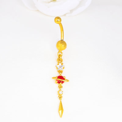 Ruby Gems Celestial Belly Button Ring Jewelry