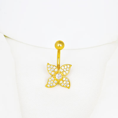 316L Steel Flower Shaped Belly Button Ring