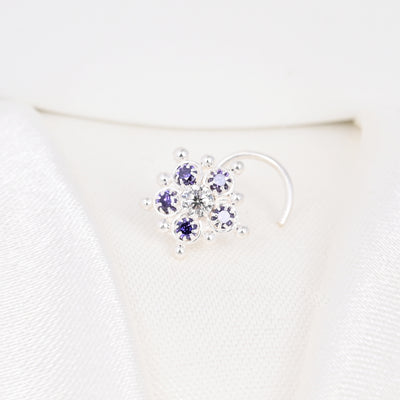 1mm Blue Sapphire Gems Small Beaded Nose Rings