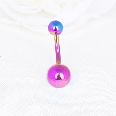 Rainbow Anodized Belly Button Ring Jewelry