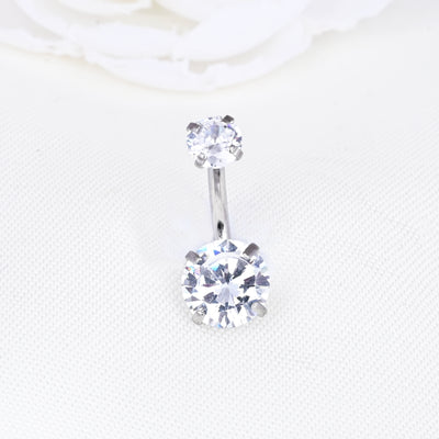 Clear Crystal Belly Button Ring