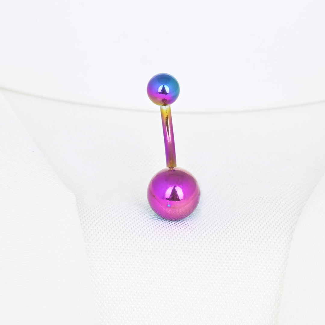 Rainbow Anodized Belly Button Ring Jewelry