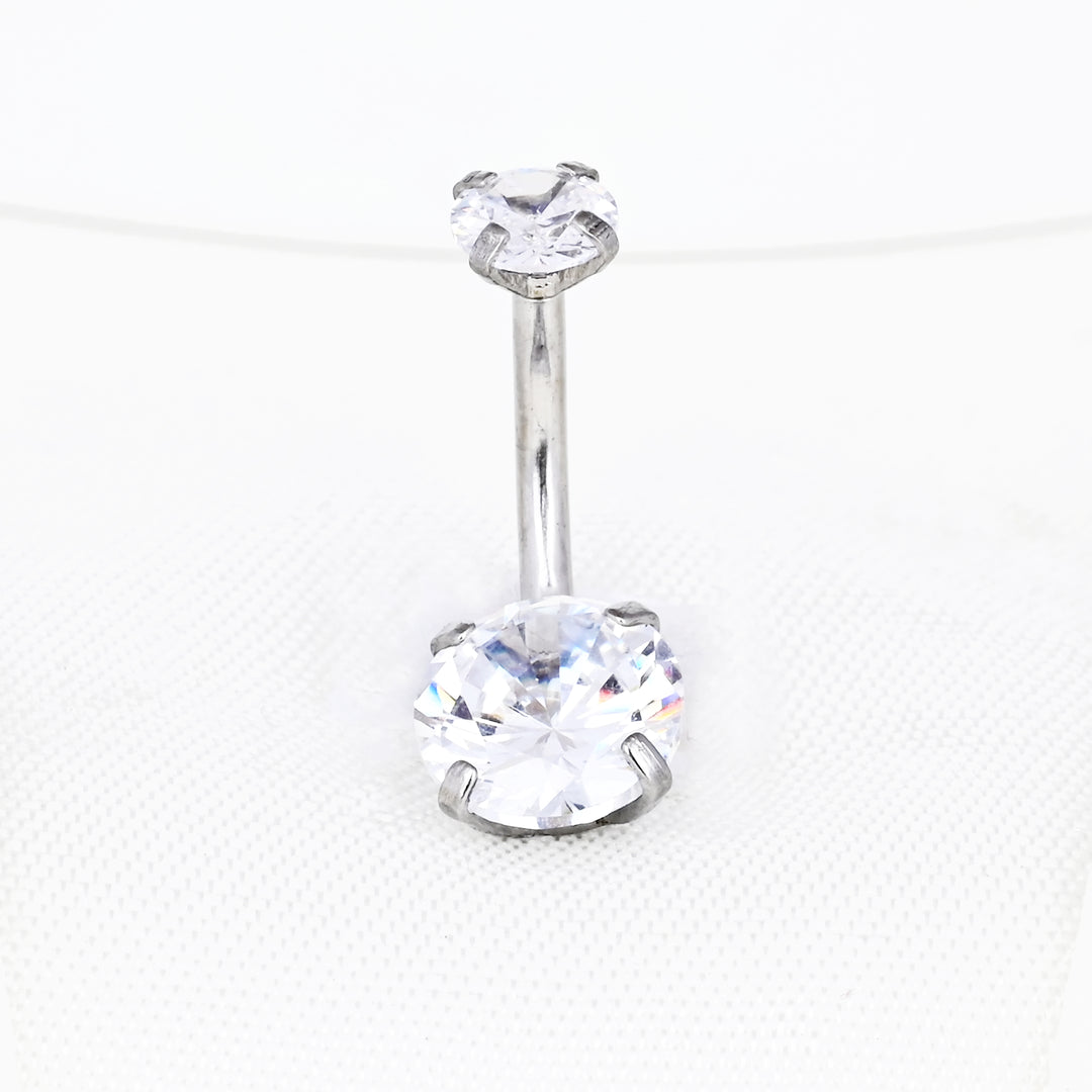 Clear Crystal Belly Button Ring