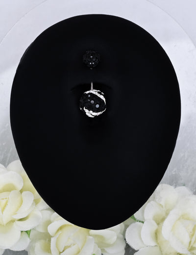 Halloween Black Crystal Navel Ring