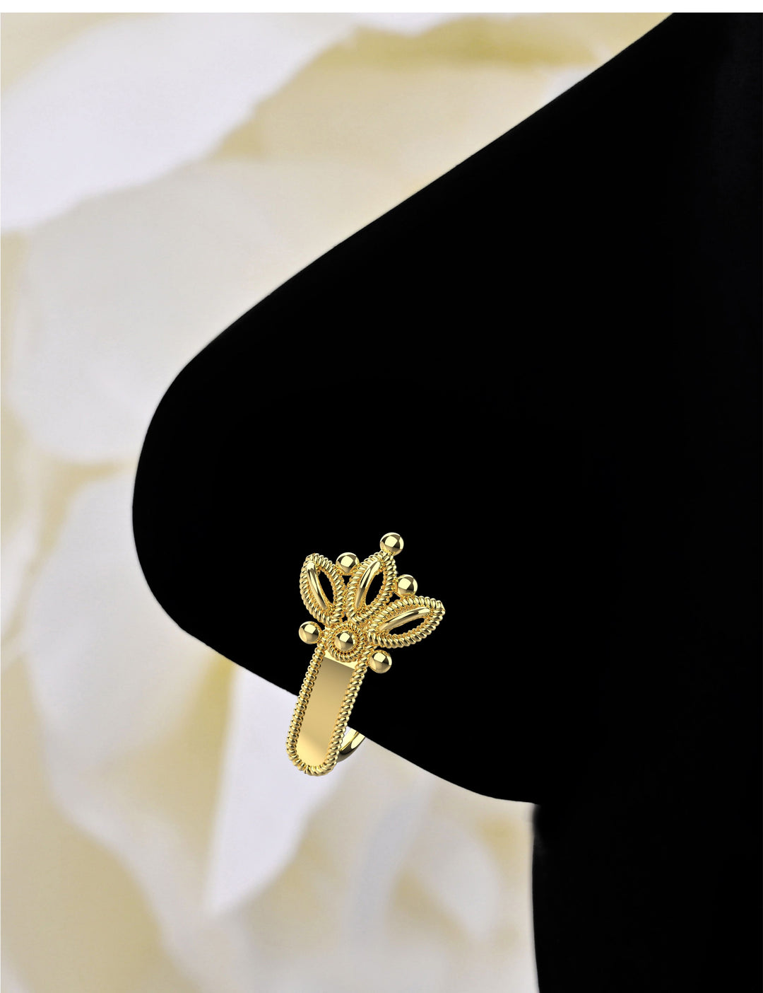 Thin gold nose hoop