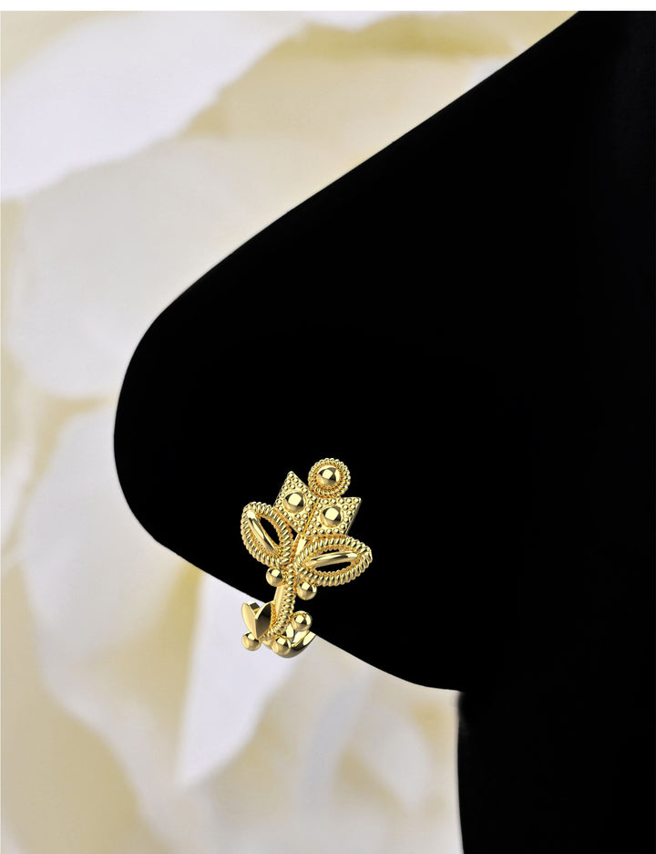 Small gold nose hoop