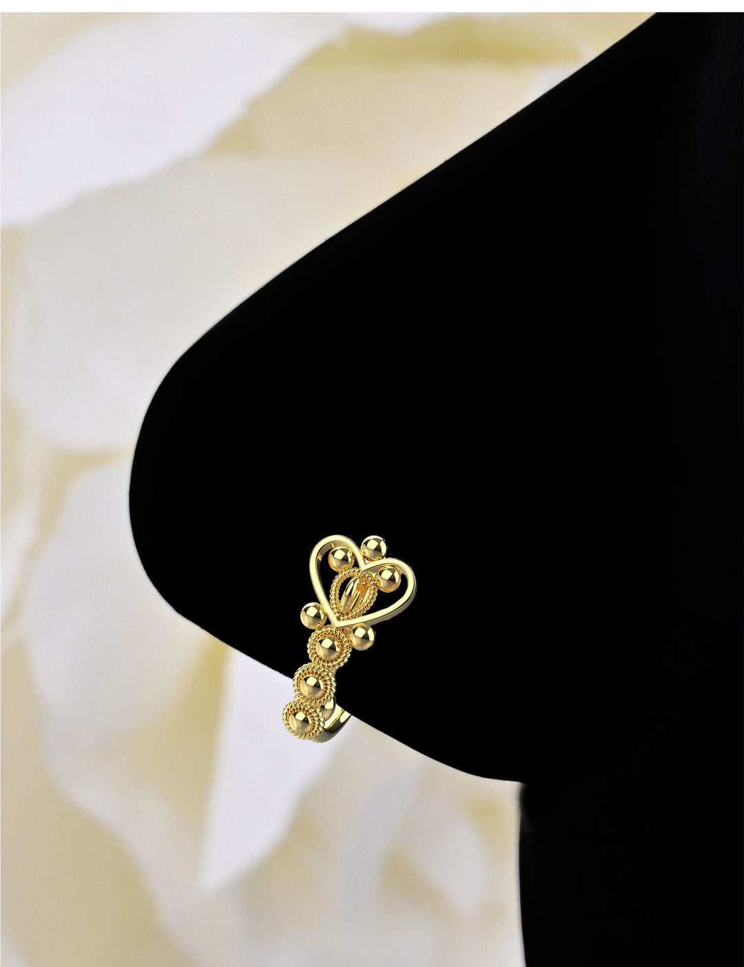 Heart linking nose ring