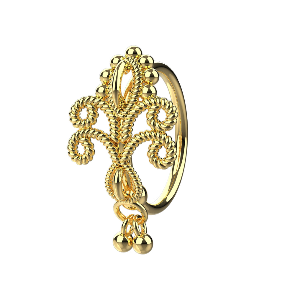 Gold nostril piercing ring