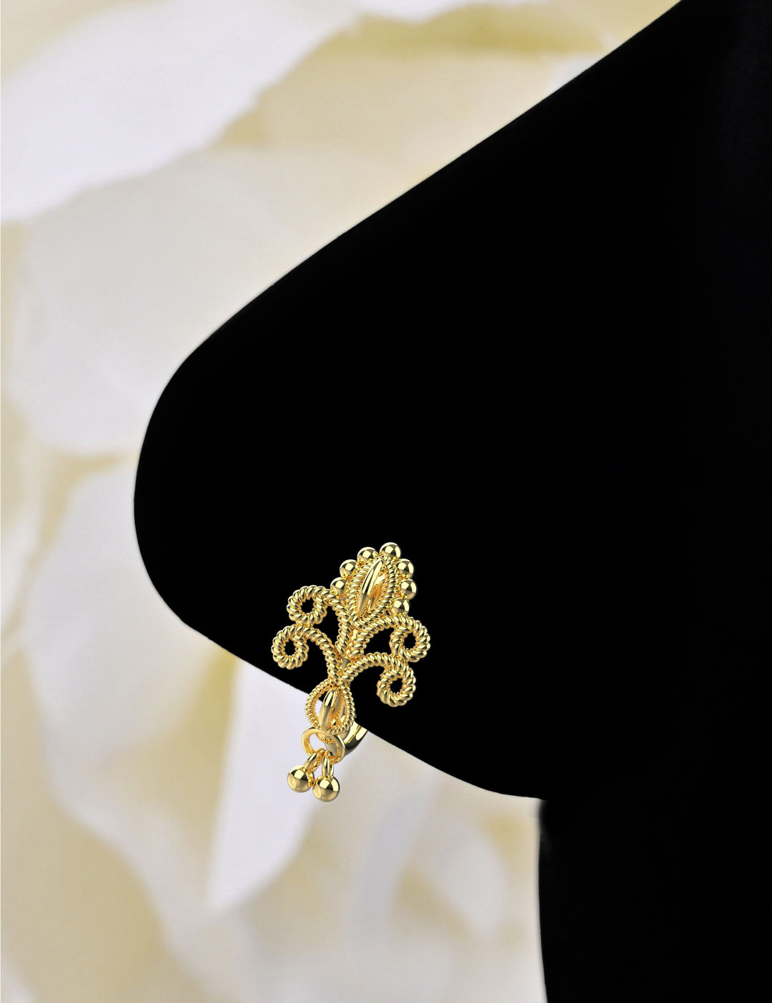 Sparkle gold nose hoop