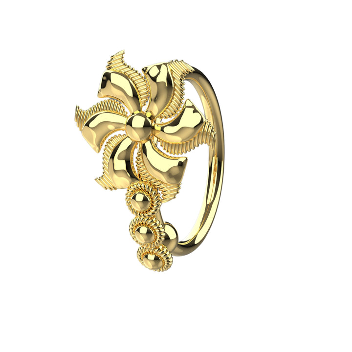 14K gold leaf nose hoop for piercings