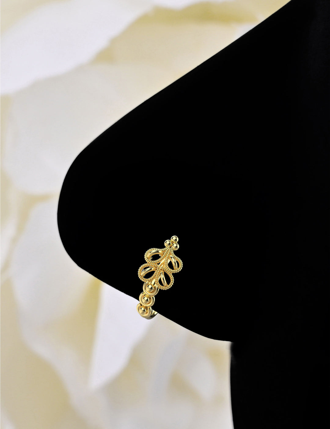 Gold nose piercing hoop