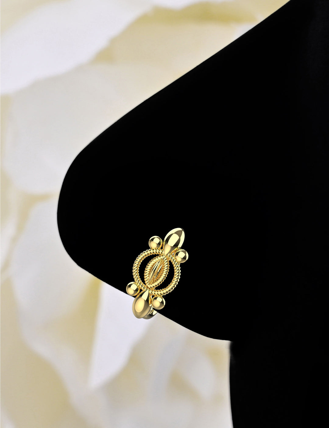 Gold dangle nose hoop