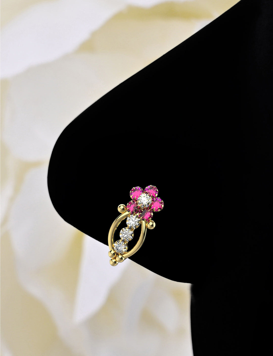 Thin gold nose hoop