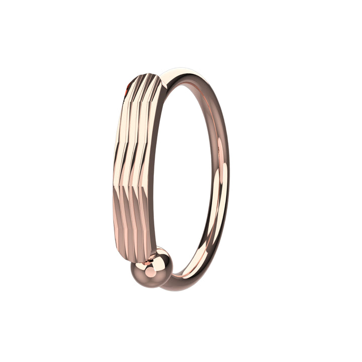 Dainty twisted gold nose hoop