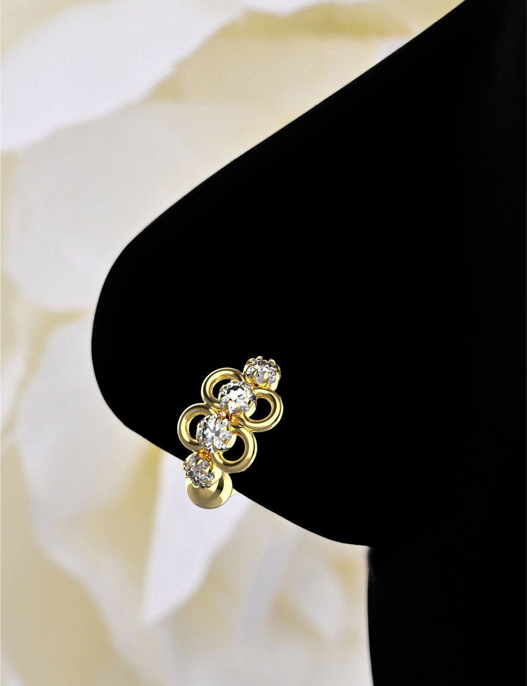 Gold dangle nose ring for women