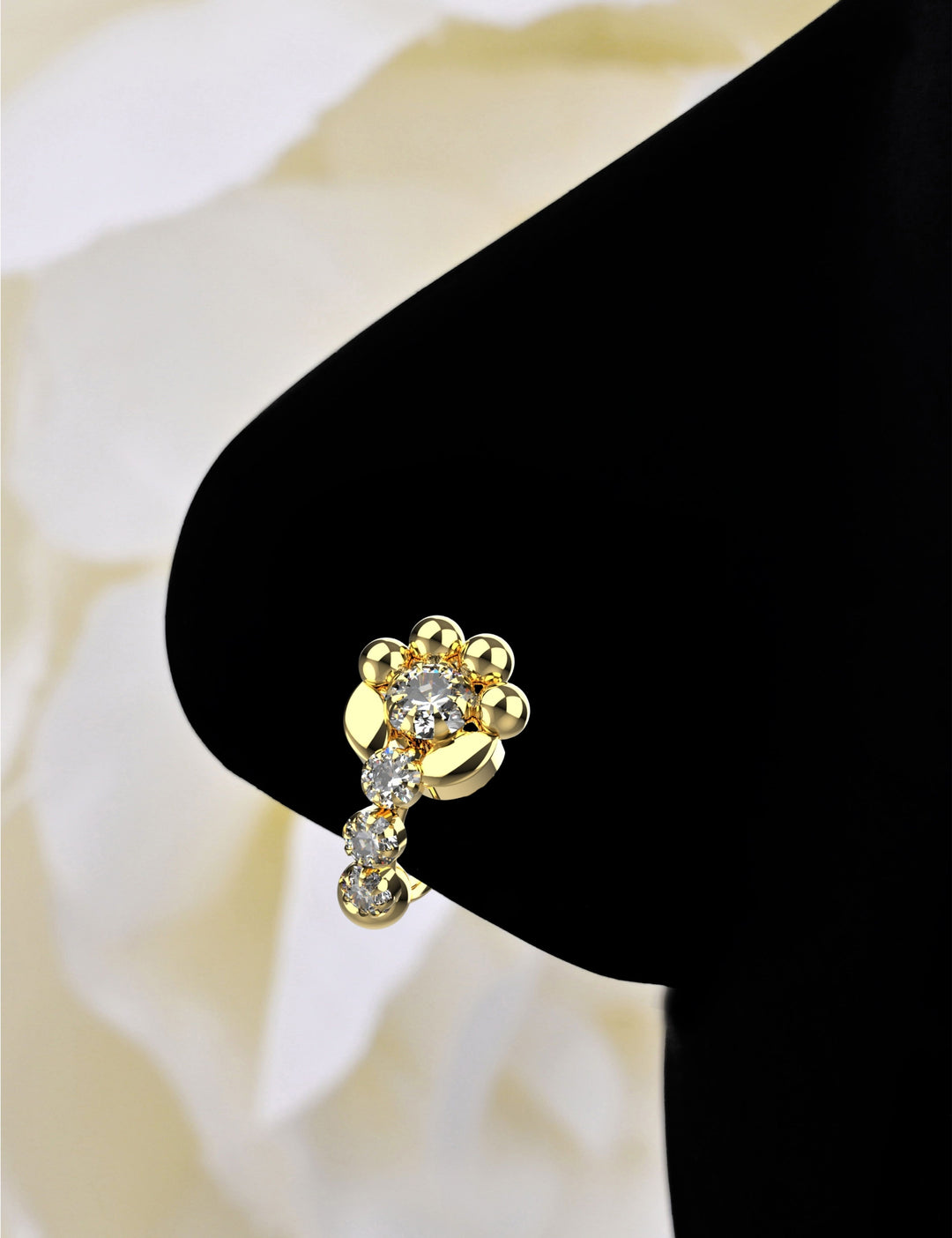 Delicate nose piercing hoop