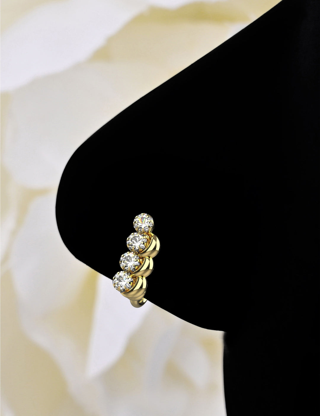 Elegant diamond nose ring