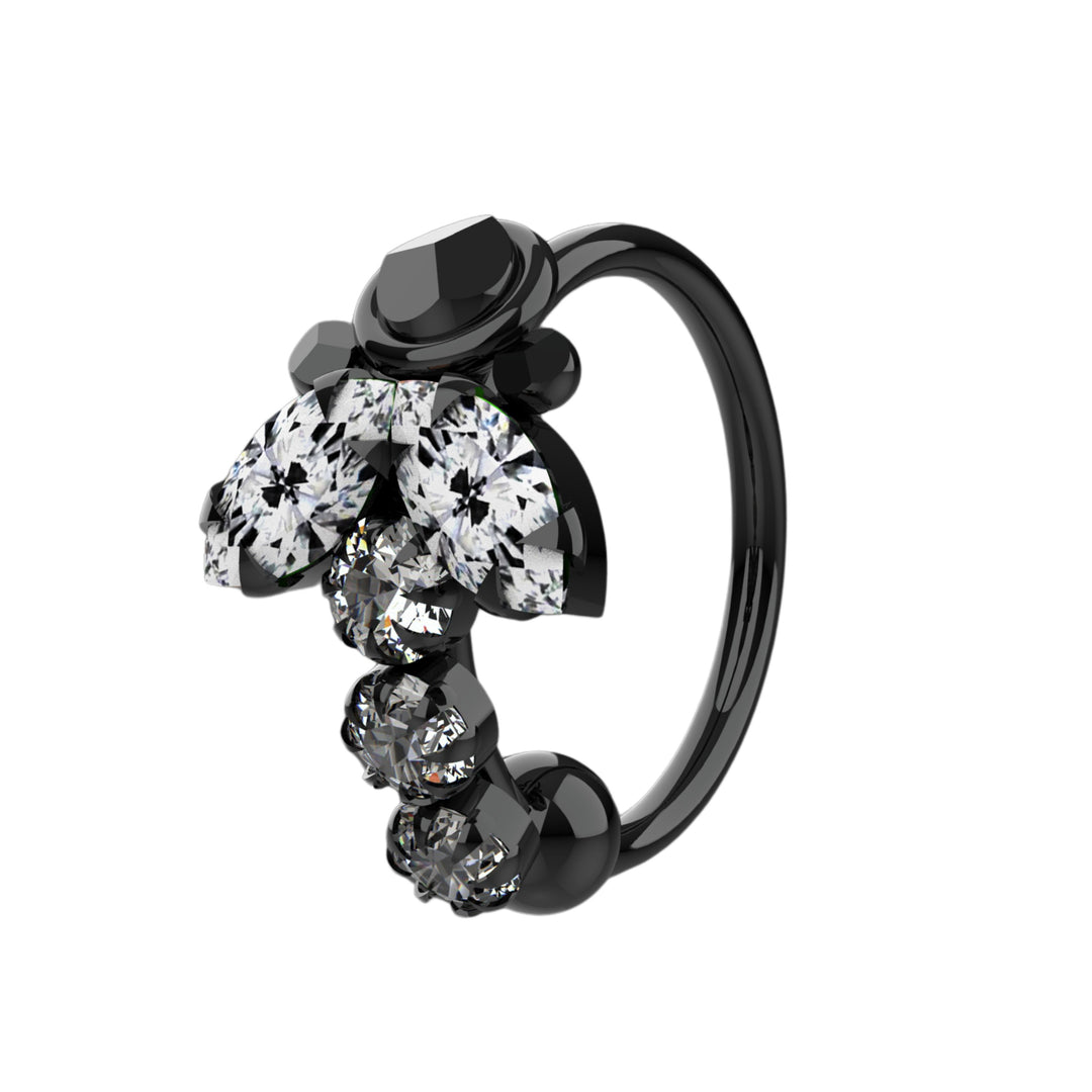 Festive silver dangle nose ring