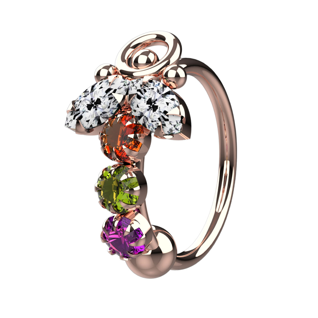 Unique charm nose hoop