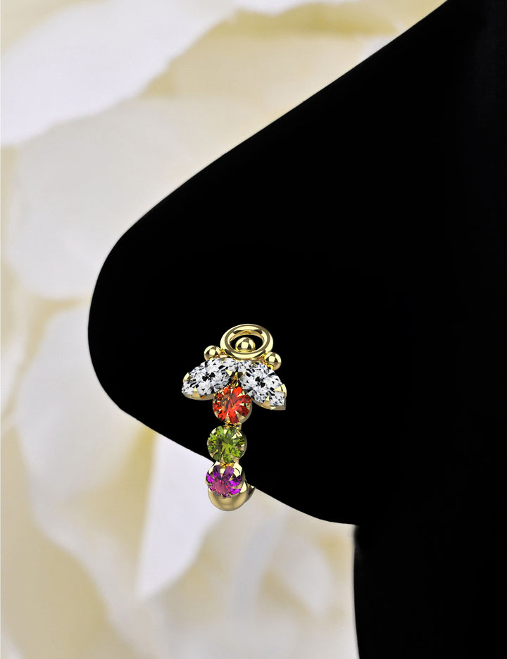 Edgy nose hoop piercing