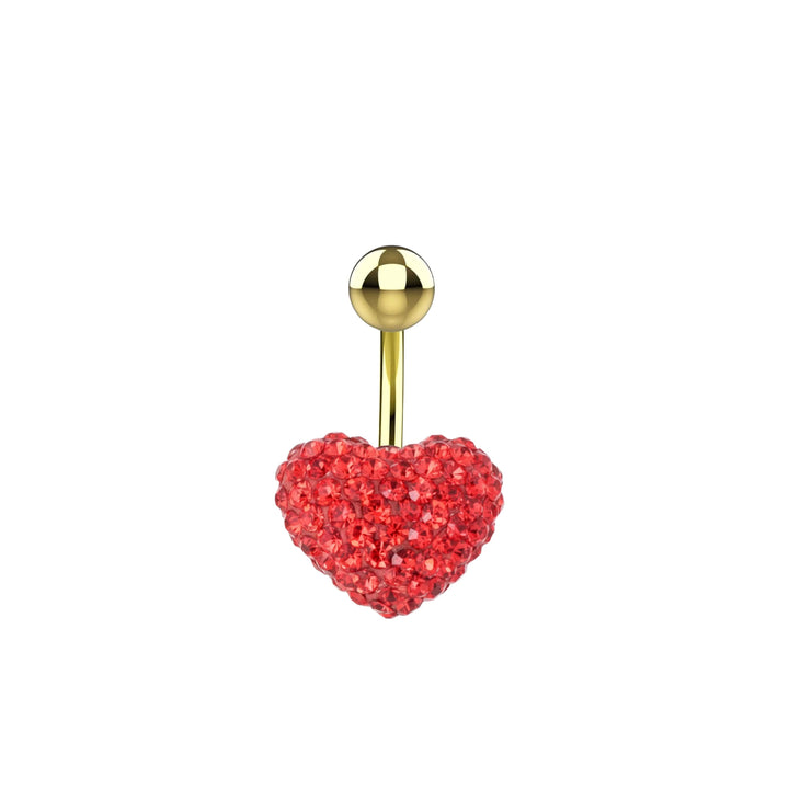 gold belly ring piercing heart shape – belly button jewelry dainty navel ring