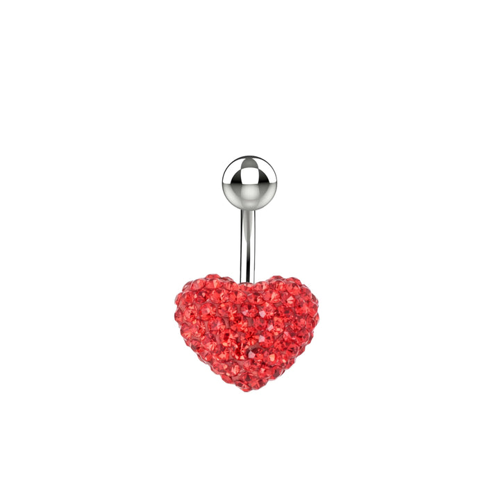 heart shape belly ring piercing - Silver navel ring for women
