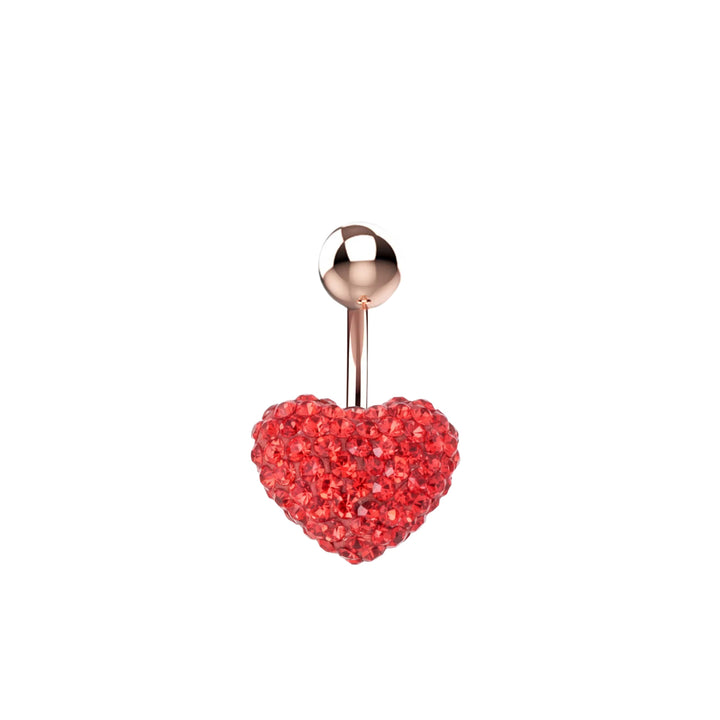 dainty heart belly button jewelry - rose gold belly ring heart design