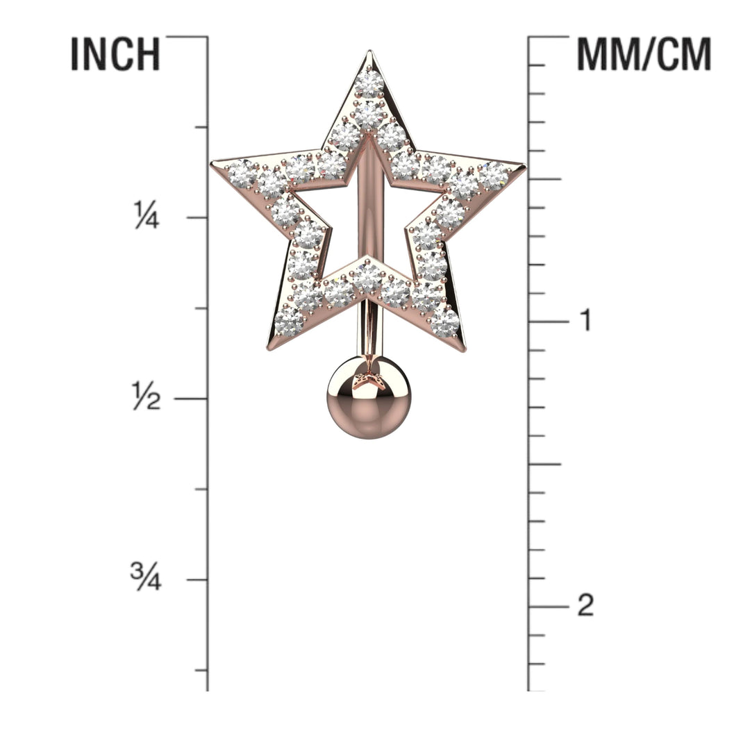 Gold Belly Ring – Unique Reverse Navel Rings Star Jewelry